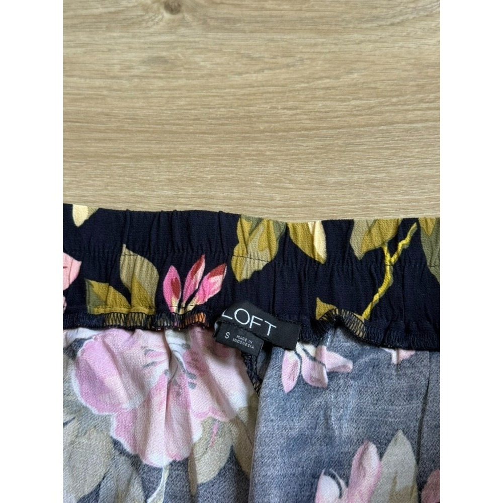 NWOT Ann Taylor Loft Wide Leg Botanical Floral Flowy Pants boho coastal size S - Picture 4 of 11